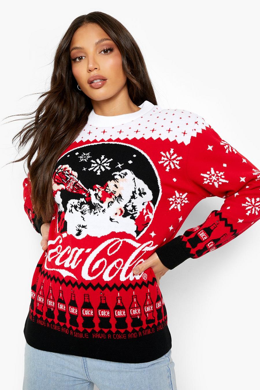 Red Tall Coca-Cola Licensed Christmas Jumper image number 1