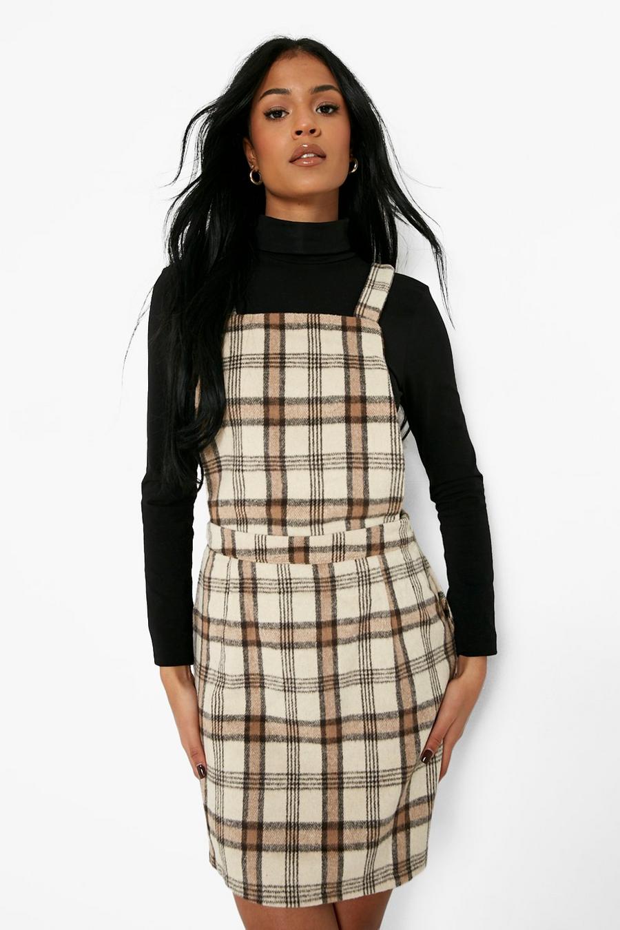 Stone Tall Check Pinafore Dress image number 1