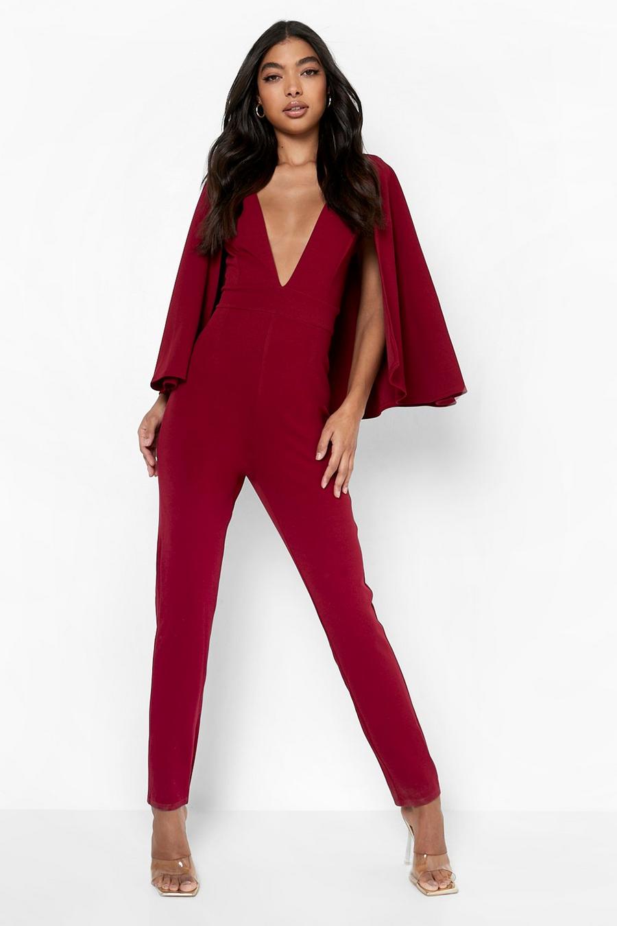 Berry Tall Cape Jumpsuit image number 1