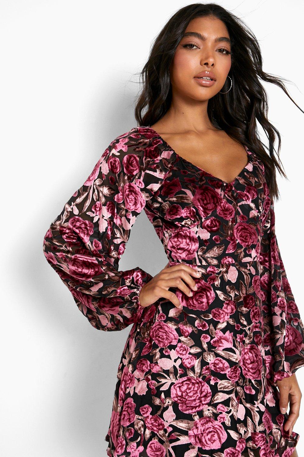 Vestido best sale terciopelo flores