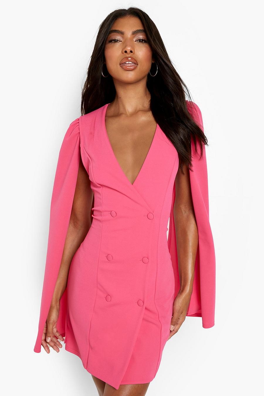Hot pink Tall Cape Sleeve Blazer Dress