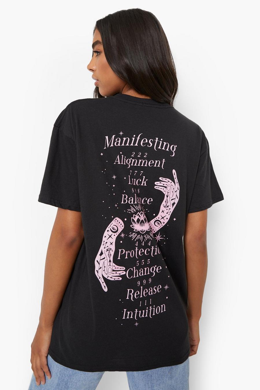 Camiseta Tall con estampado en la espalda de Manifesting, Black image number 1