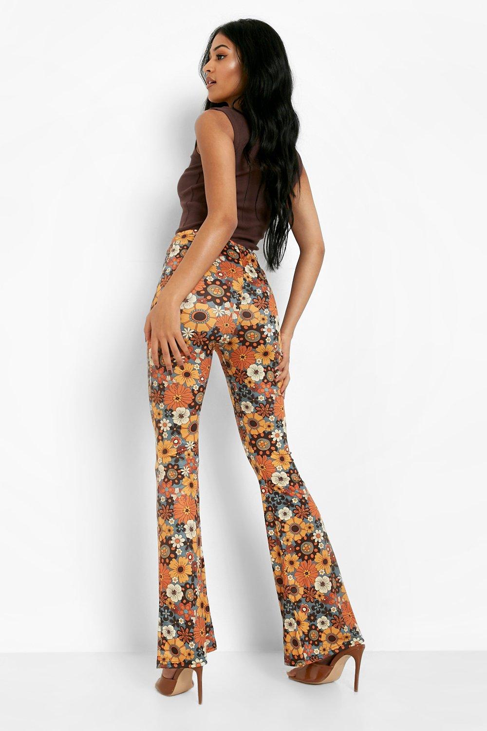 Flared floral-print pants - Women