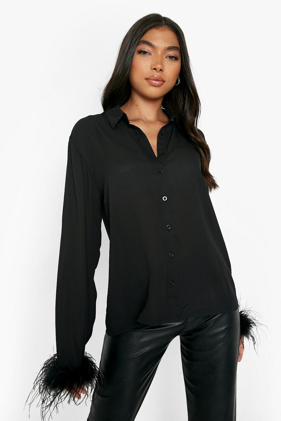 Black Tall Feather Shirt image number 1