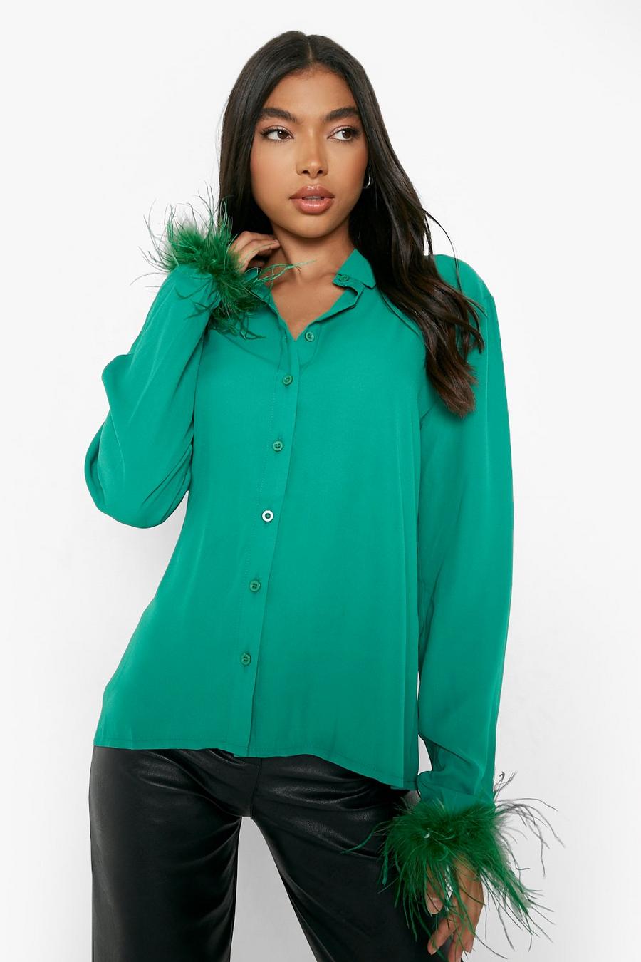 Emerald Tall - Skjorta med fjädrar image number 1