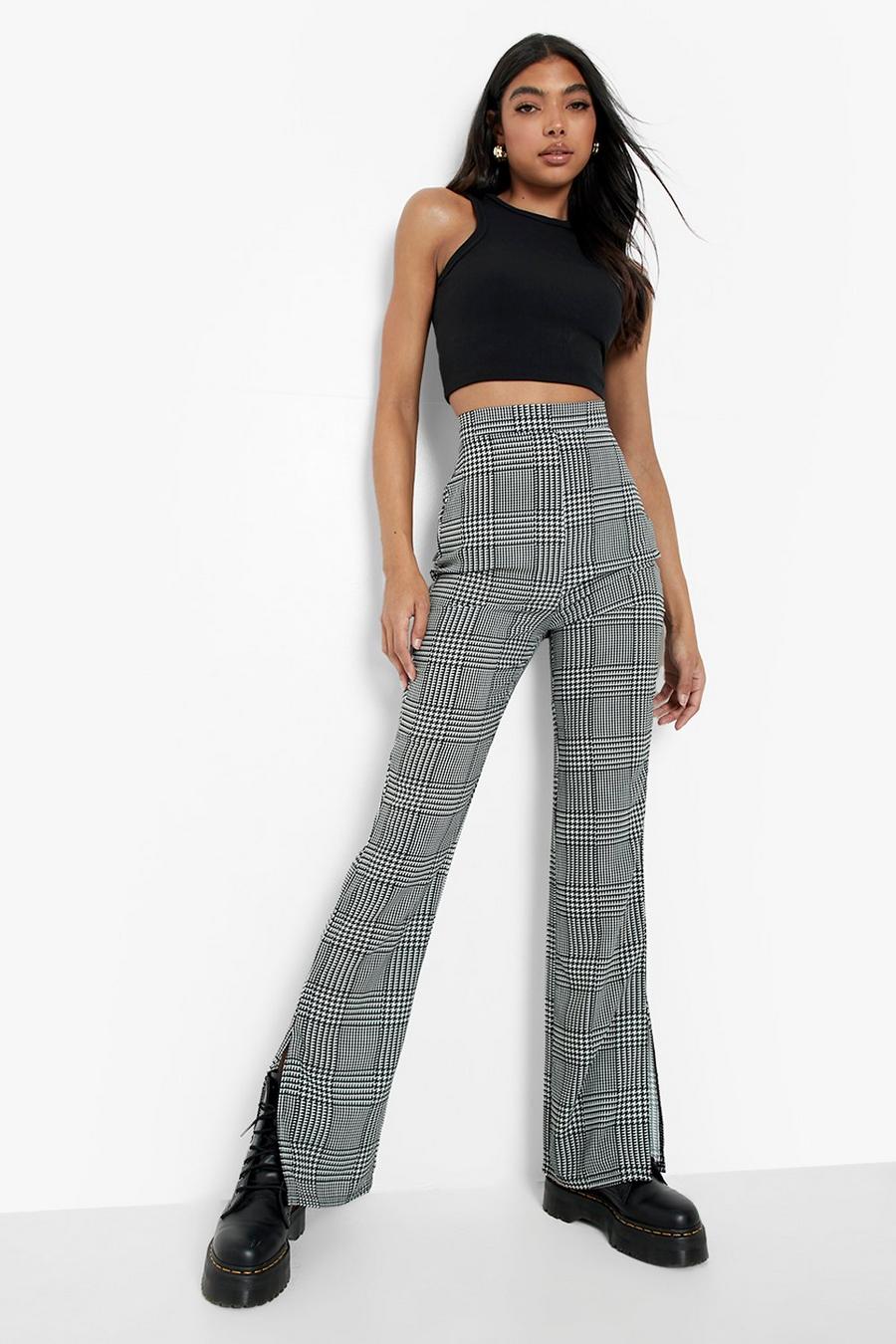 Pantaloni Tall a quadri con spacco, Grey image number 1