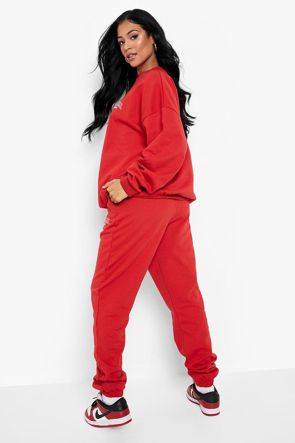 Boohoo best sale red tracksuit