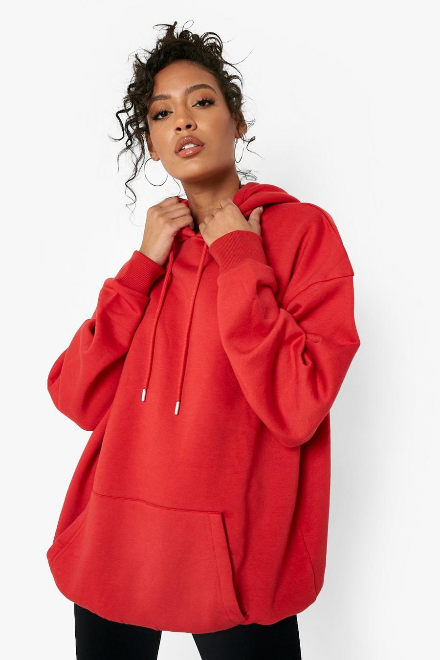 Red Tall Oversized Hoodie