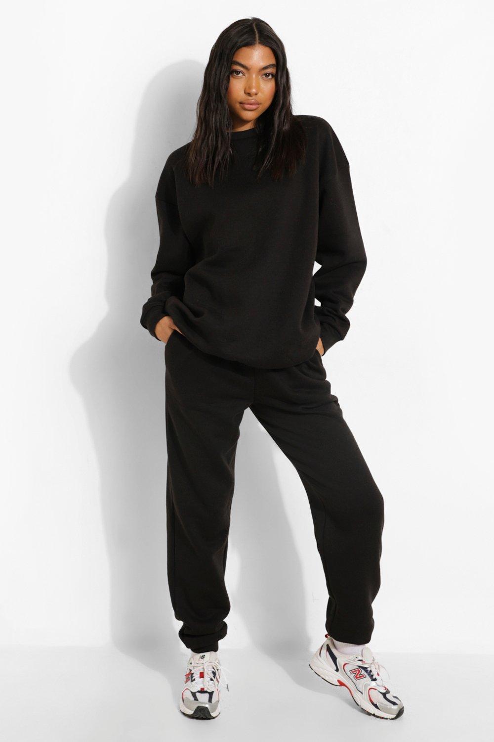 black basic cuffed hem jogger