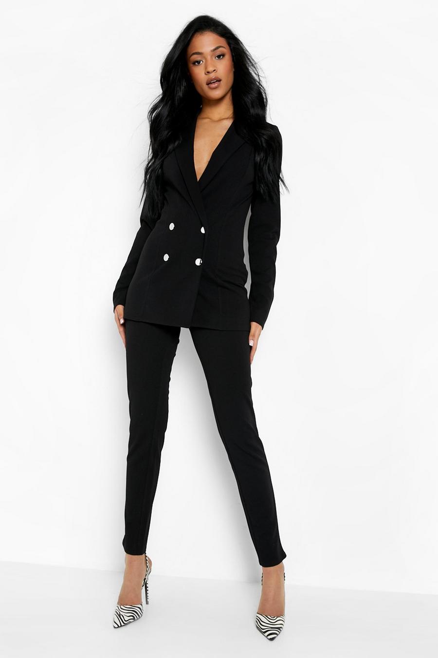 Black Tall Blazer And Trouser Suit Set image number 1