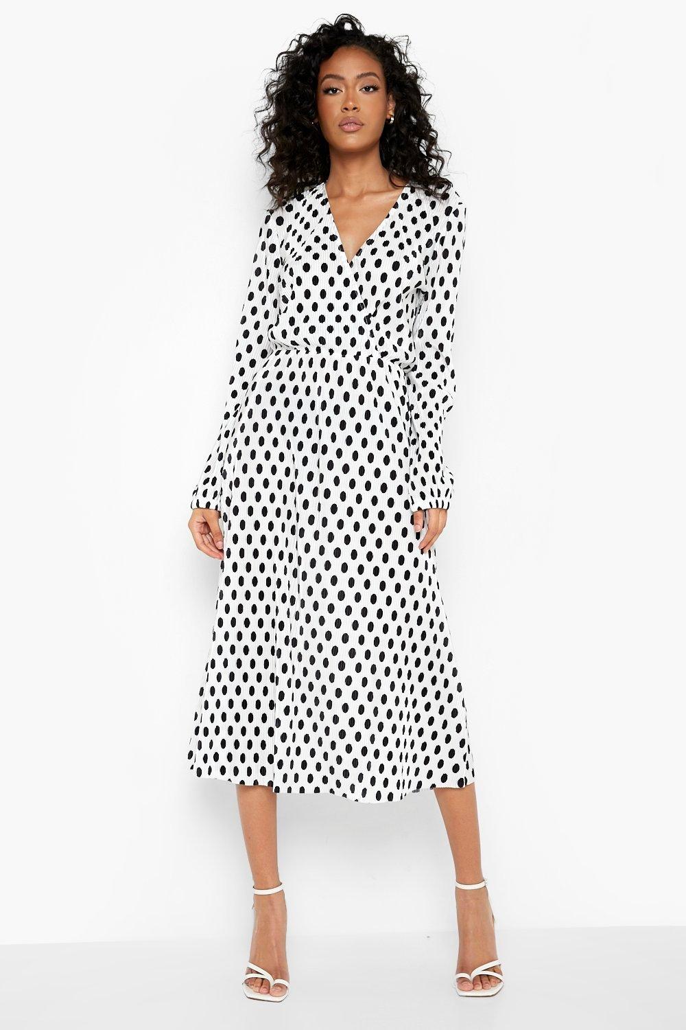 Polka dot outlet wrap dress uk