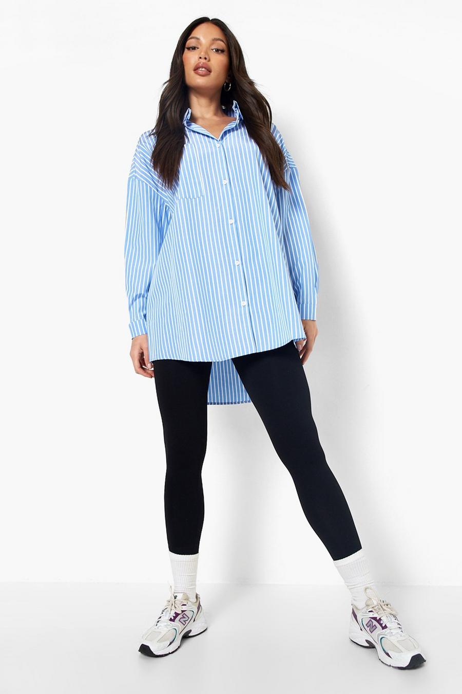 Blue Tall - Oversize randig skjorta image number 1