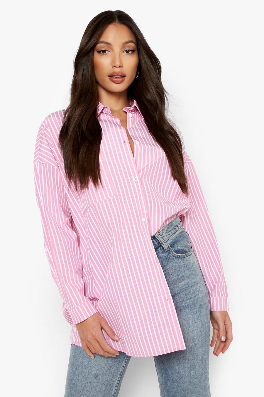 Pink Tall - Oversize randig skjorta image number 1