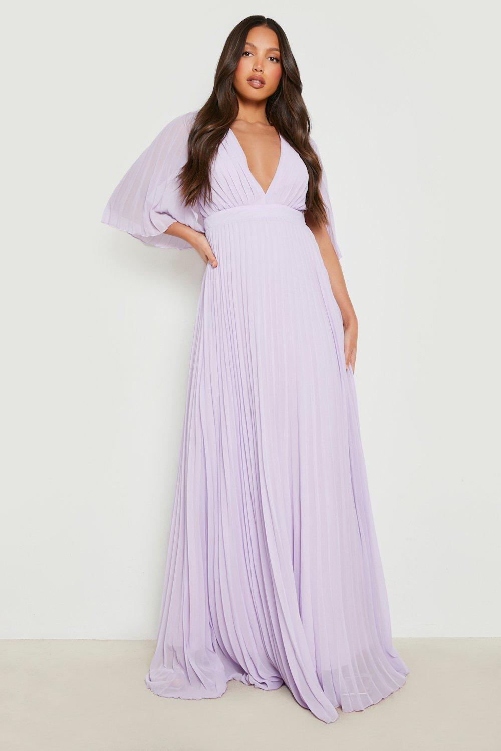 Tall Pleated Cape Bridesmaid Maxi Dress boohoo AU