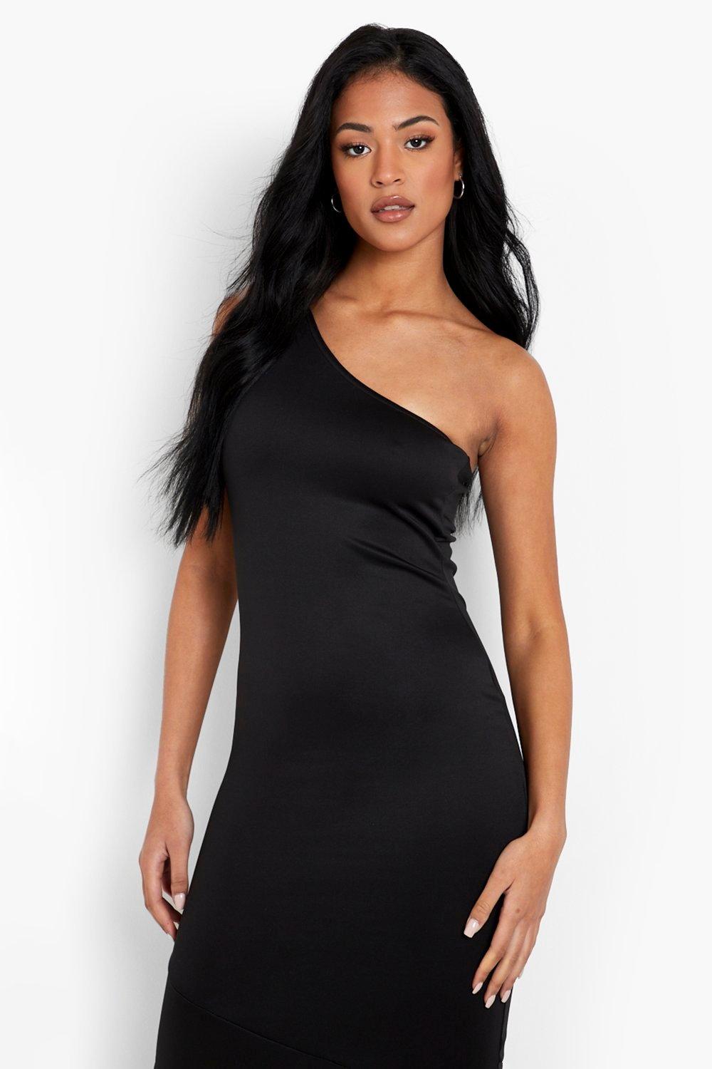 Boohoo one best sale shoulder midi dress