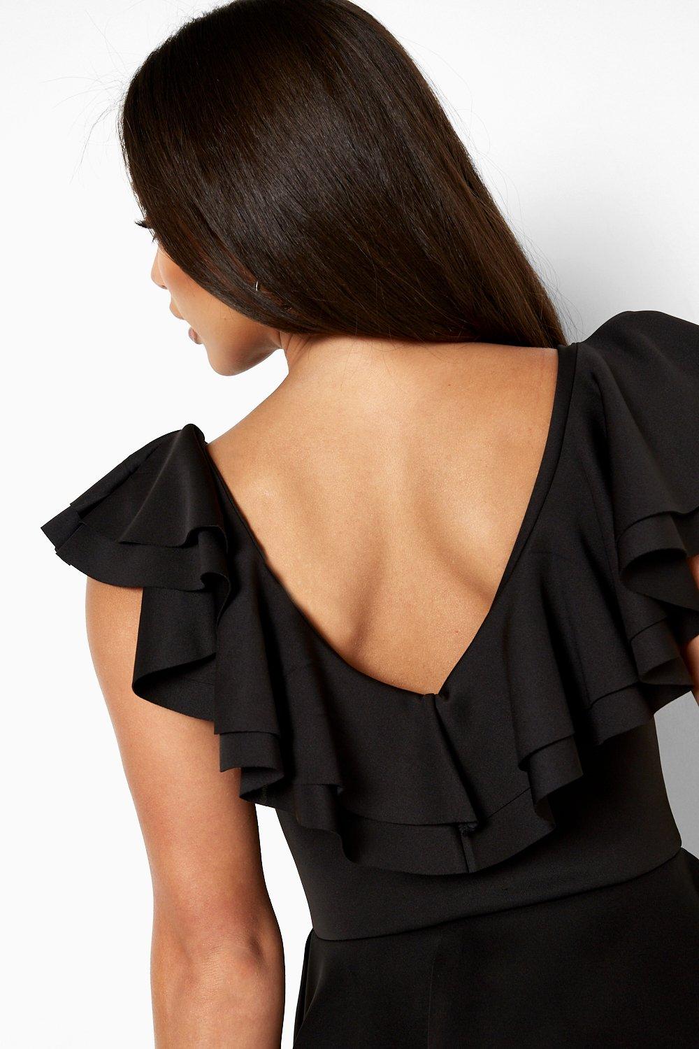 ANDRÉSD pinstripe peplum setup dress Tall Frill And Peplum Midi Bodycon Dress | boohoo
