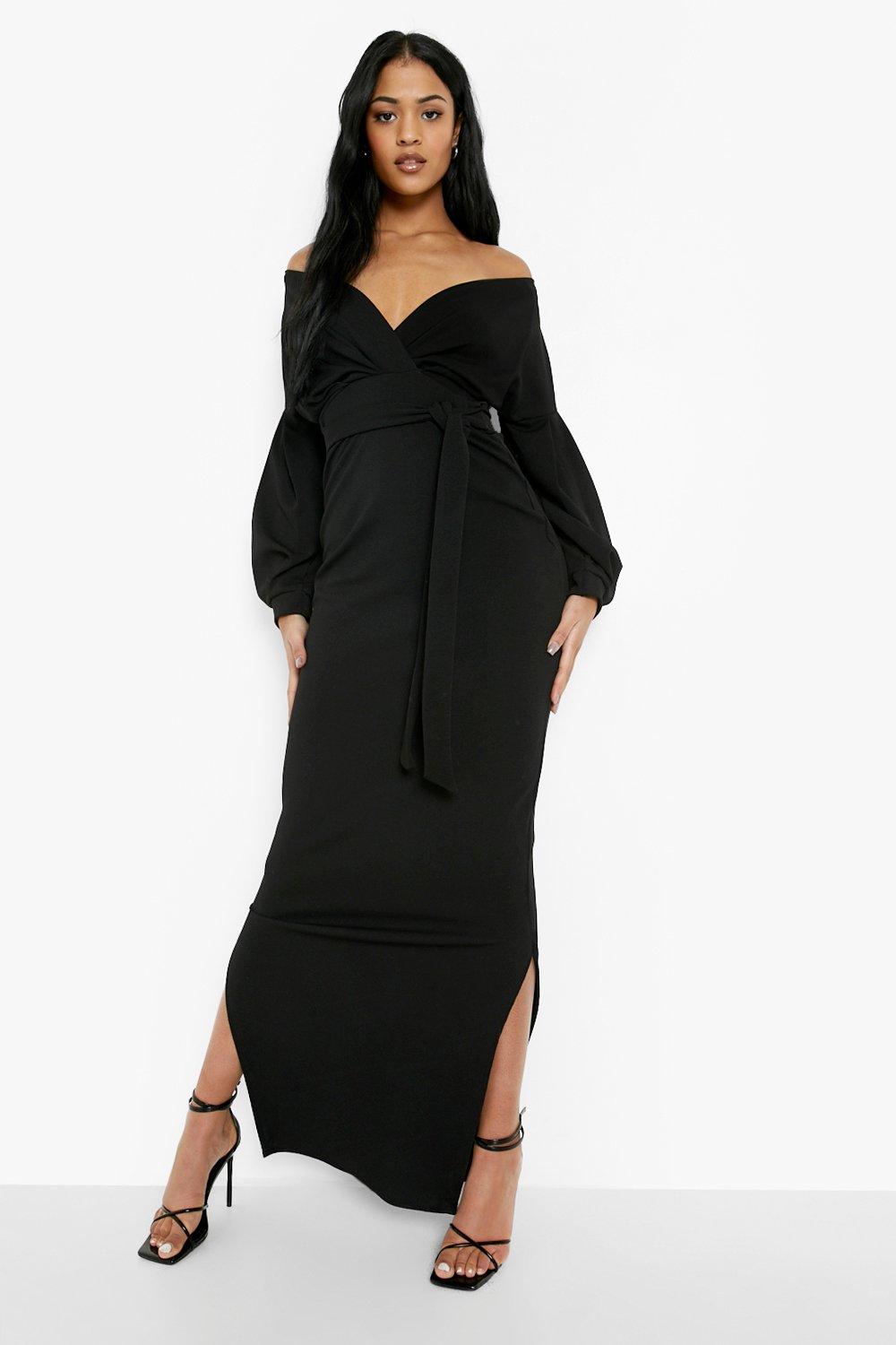 Tall Off The Shoulder Wrap Maxi Dress boohoo