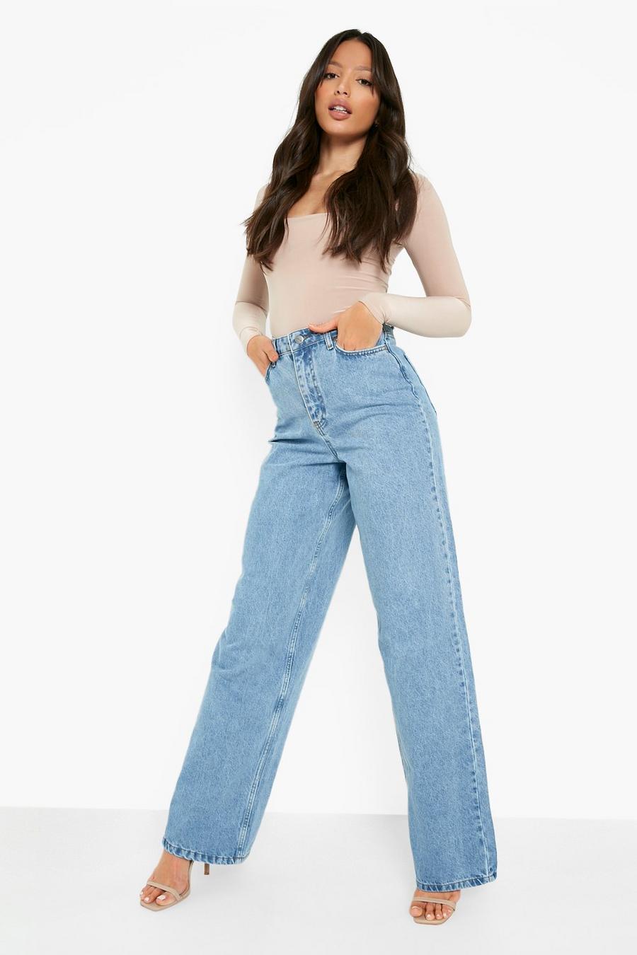 Light blue Tall Wide Leg Mid Rise Jeans image number 1