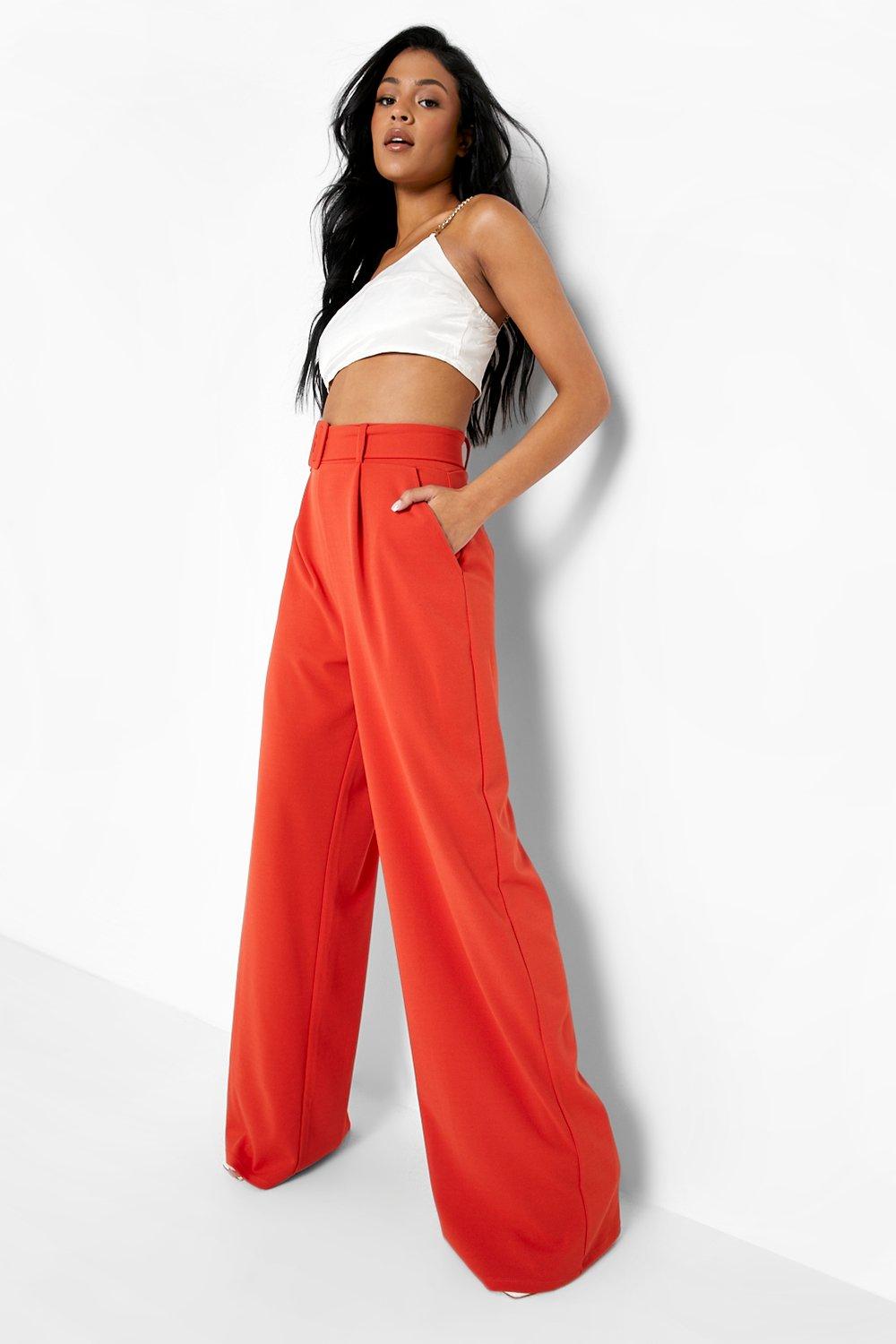 Wide leg outlet orange trousers