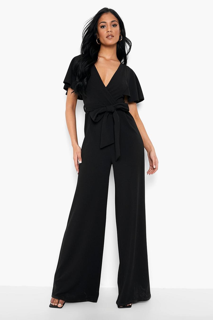 Black Tall Belted Tailored Jumpsuit image number 1