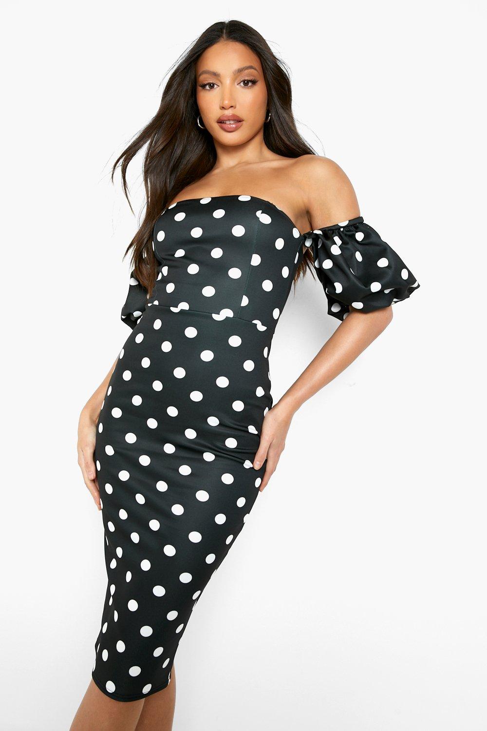 Puff sleeve hotsell polka dot dress