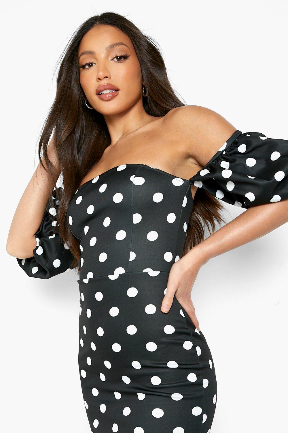 Boohoo dresses polka on sale dot