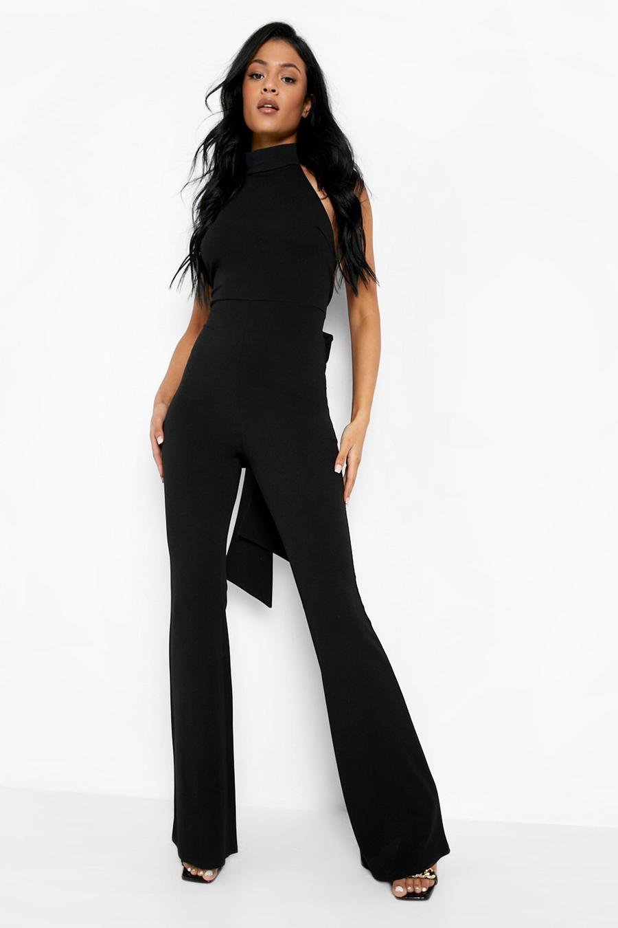 Black Tall Bow Back Jumpsuit image number 1