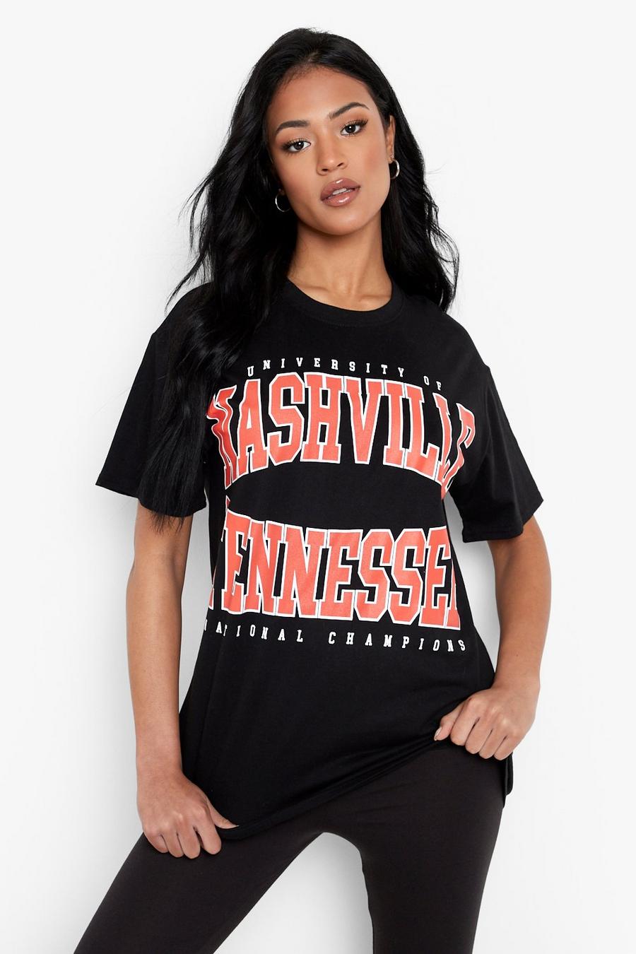 Black Tall Oversized Nashville T-Shirt image number 1