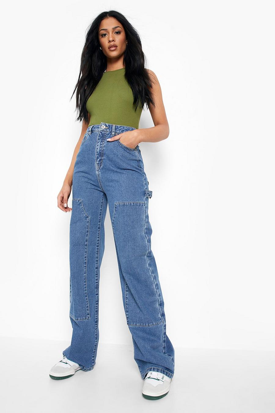 Tall Utility Dad-Jeans mit Vintage-Waschung, Vintage blue