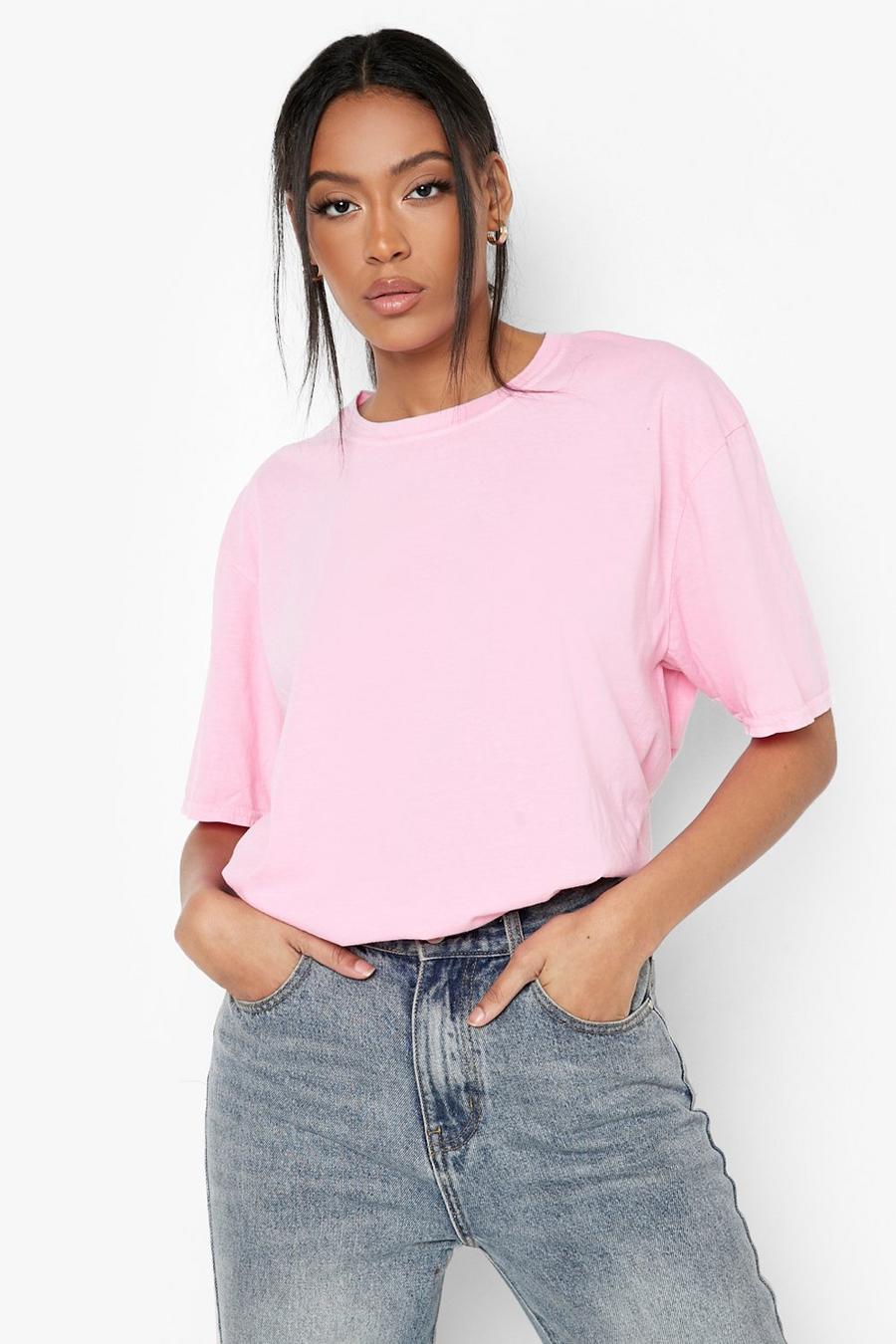 Coral pink Tall Overdye T-shirt