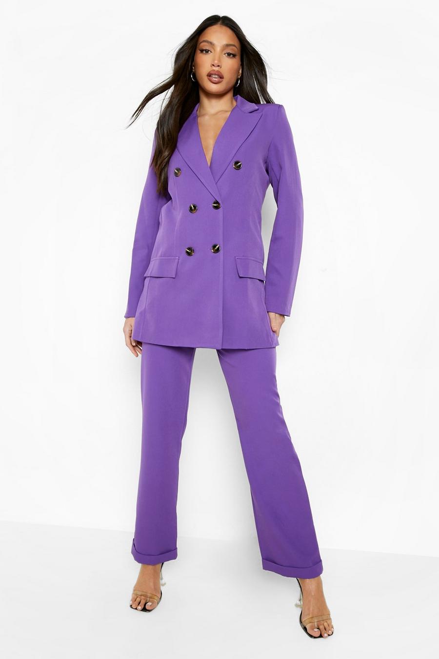 Purple Tall Turn Up Tailored Trouser image number 1
