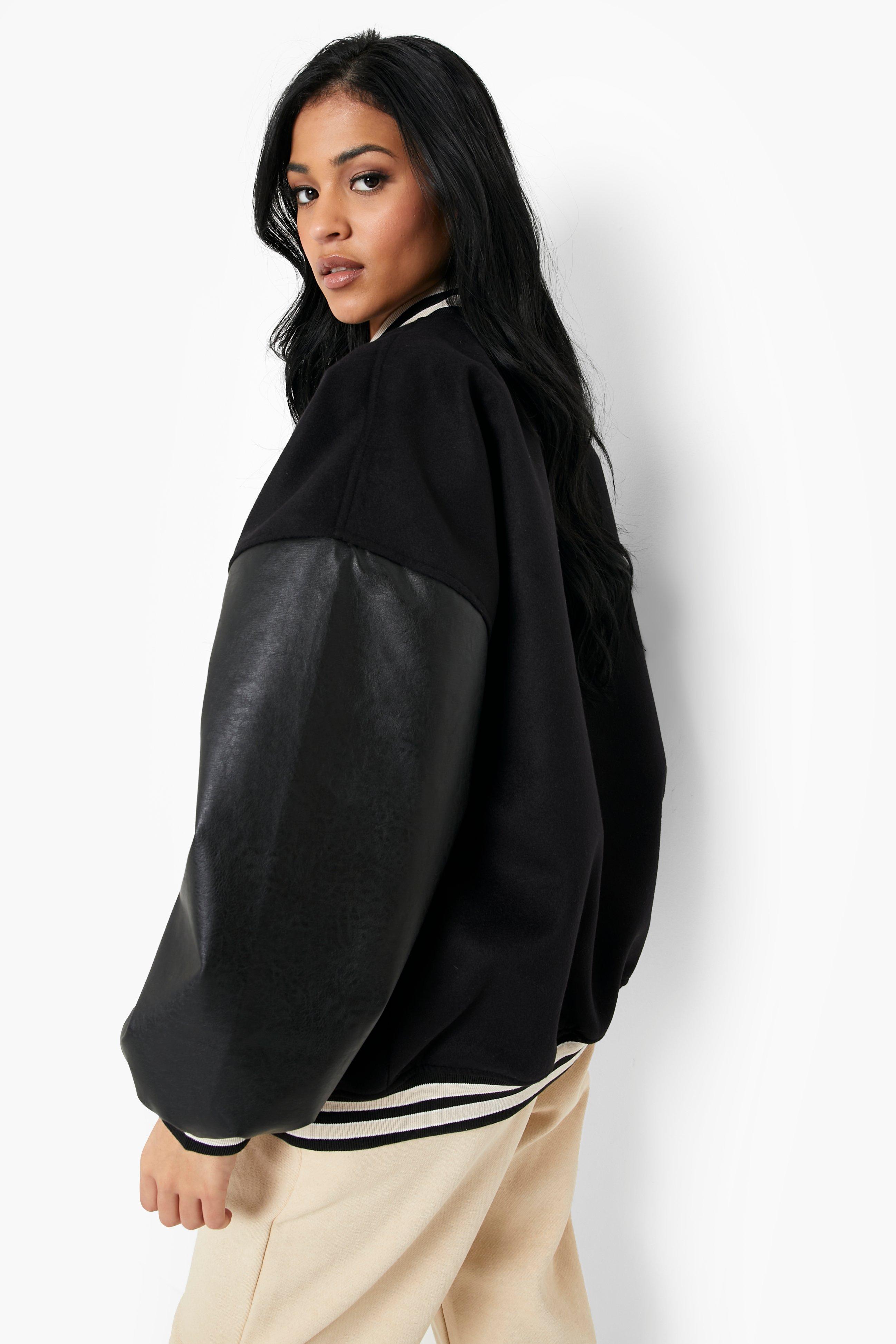 boohoo Quilted Oversized Varsity Jacket - ShopStyle