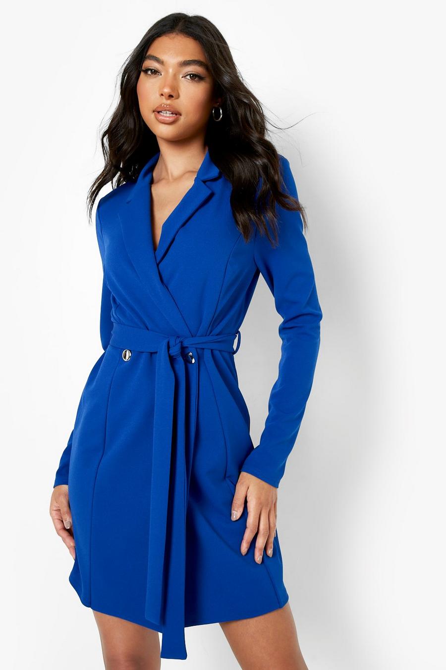 Cobalt blue Tall Belted Blazer Dress