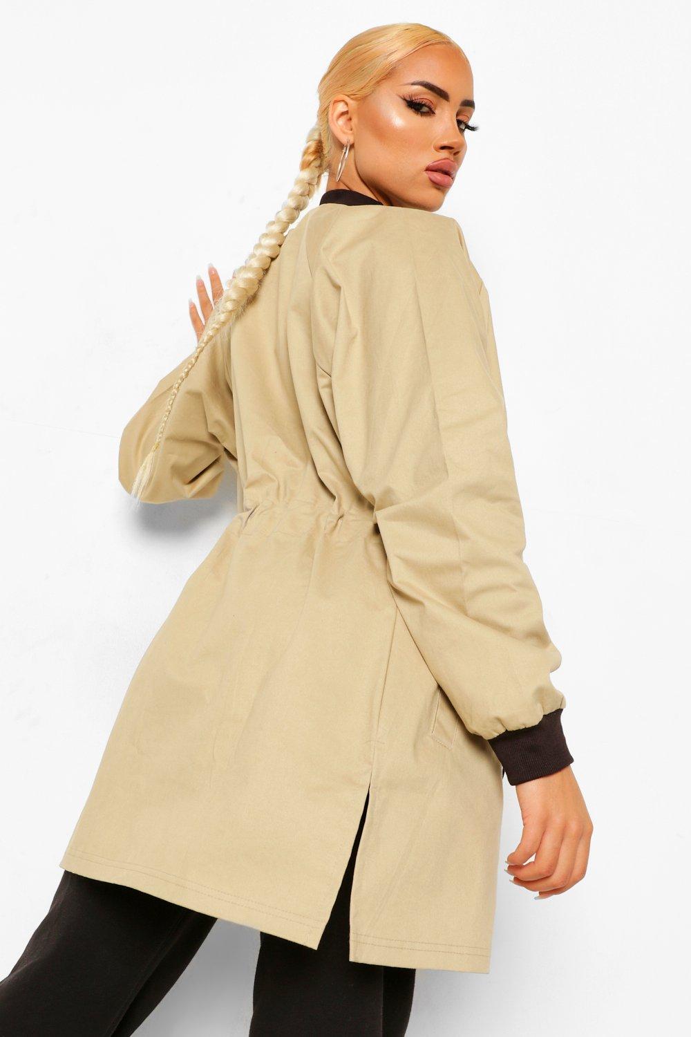 boohoo longline bomber jacket