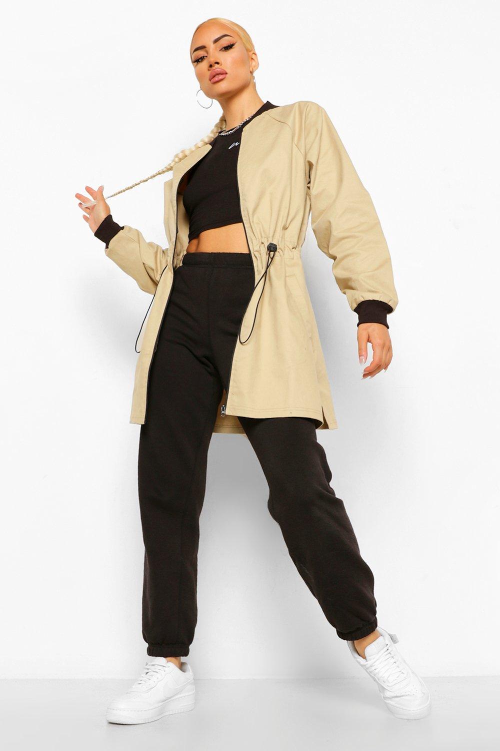 boohoo longline bomber jacket