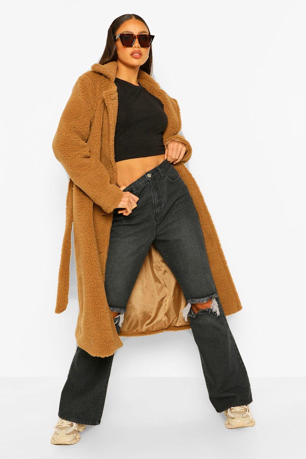 belted teddy coat