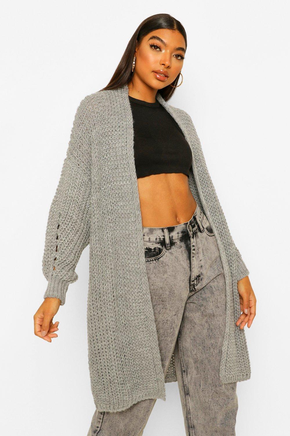 boohoo grey cardigan