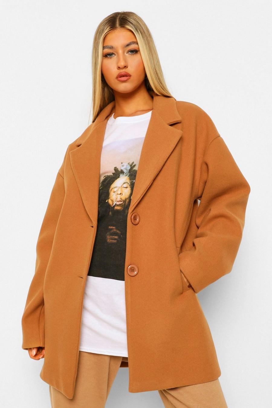 Tall - Manteau effet laine, Camel image number 1