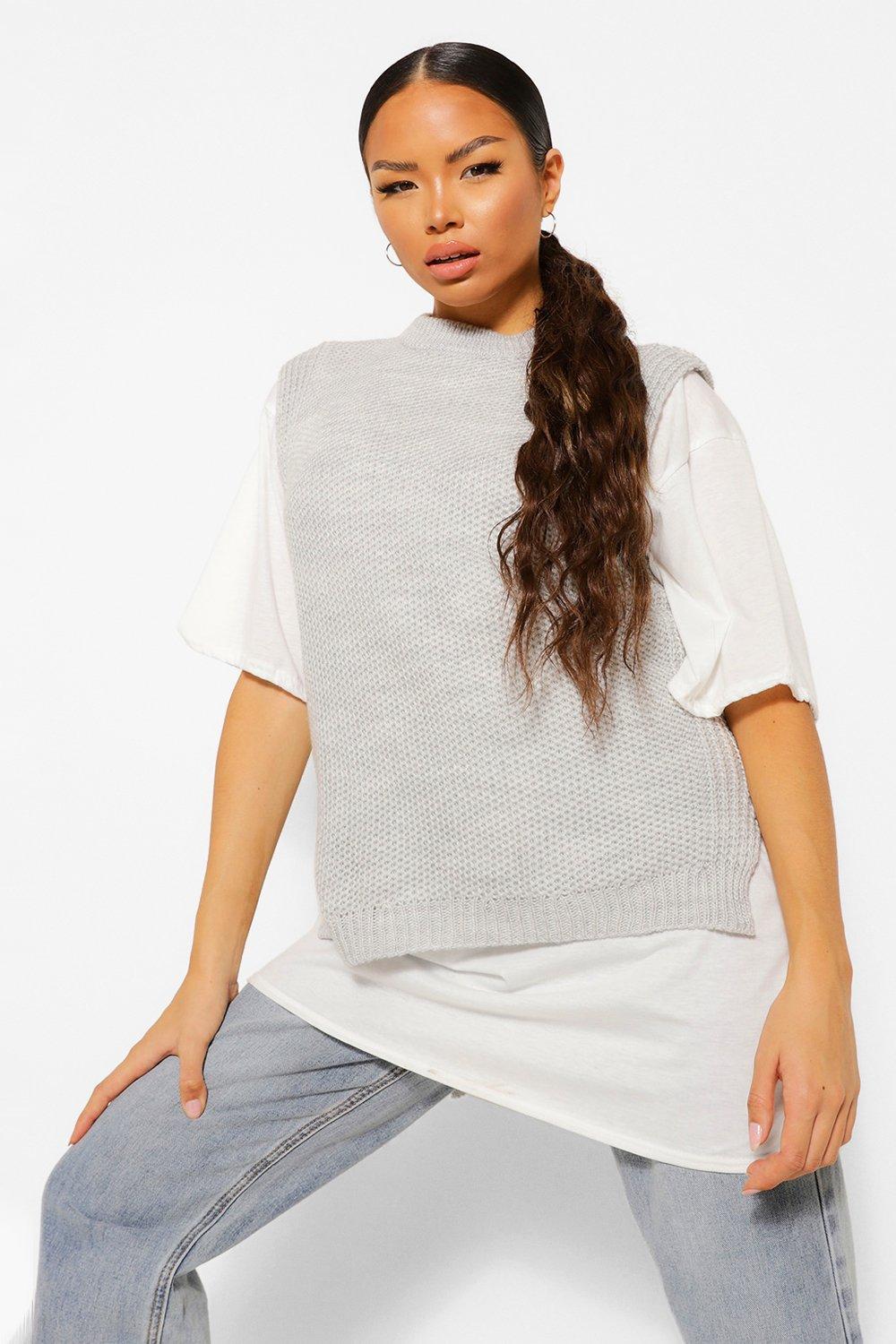 knitted vest boohoo