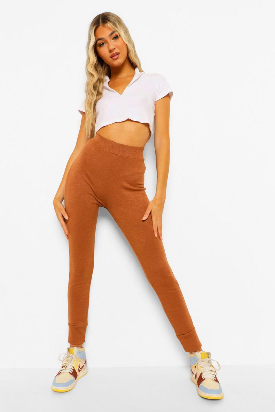 Camel Tall Knitted Joggers image number 1