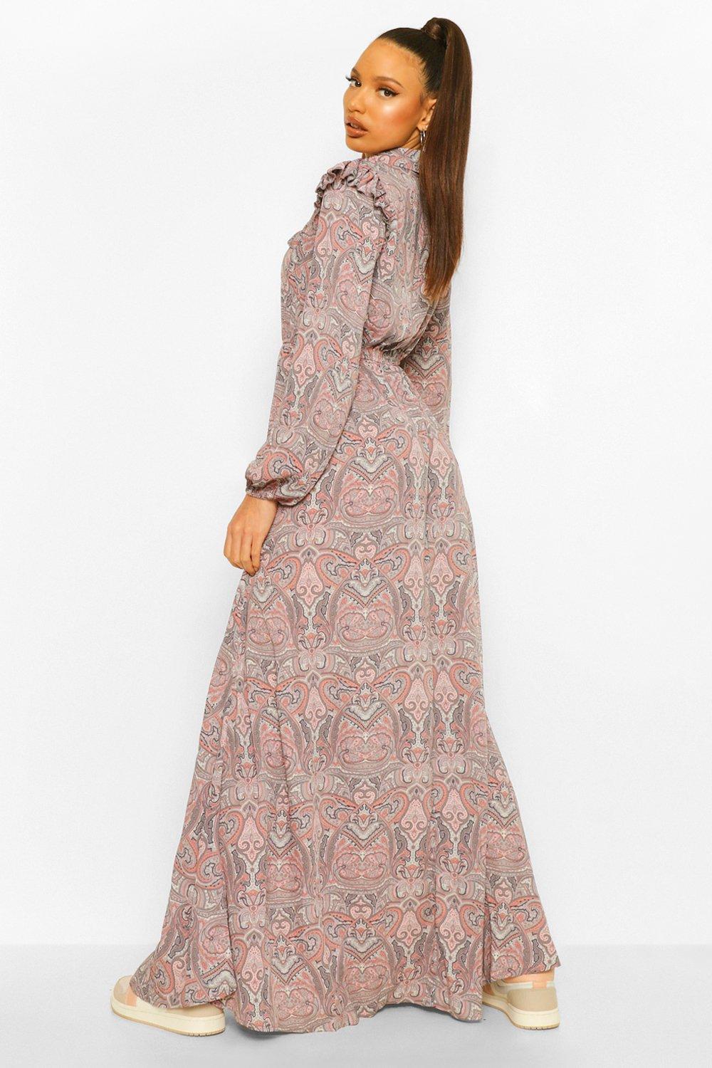 Tall long best sale sleeve maxi dress