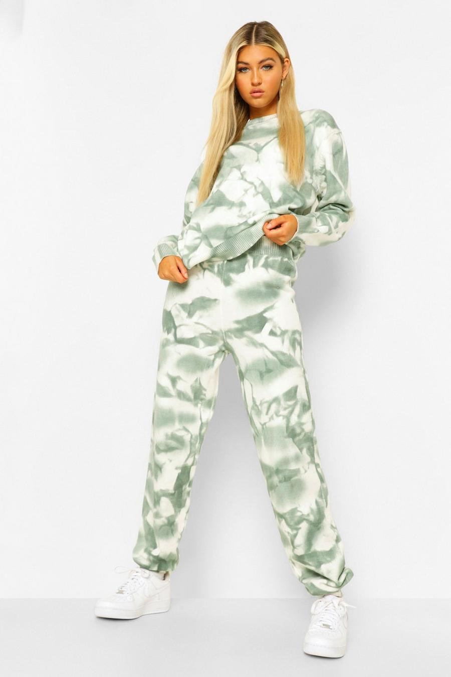 Tall Tie Dye Knitted Jumper And Track Pant Co-Ord image number 1
