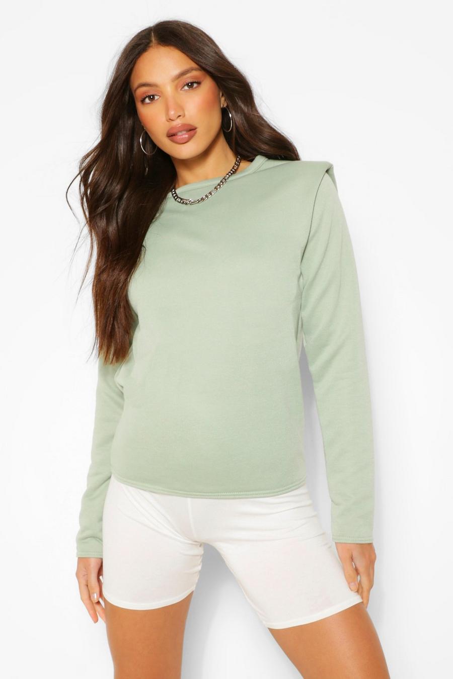 Sage Tall Long Sleeve Shoulder Pad Sweater image number 1