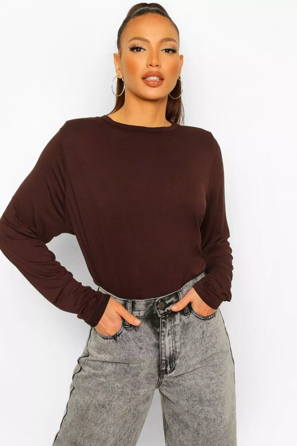 Long sleeve discount shoulder pad top