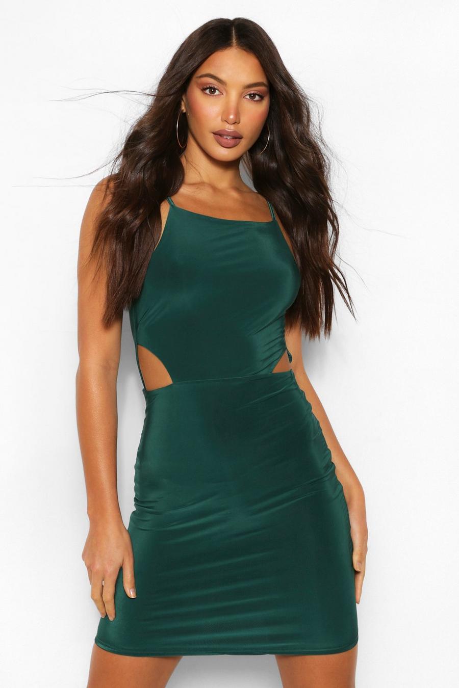 Emerald Tall Cut Out Slinky Bodycon Mini Dress image number 1