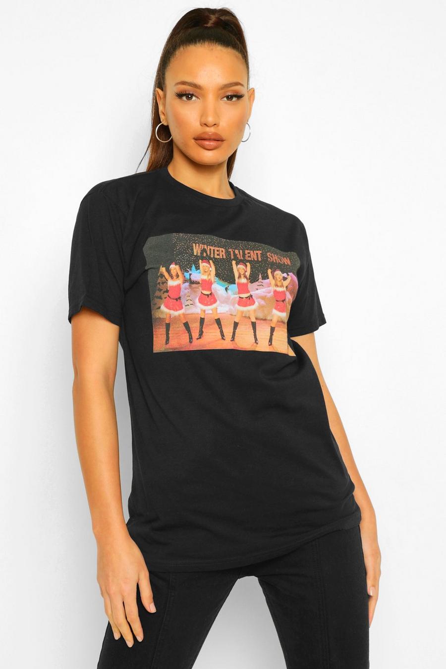 Camiseta larga con diseño navideño con licencia Mean Girls, Negro image number 1