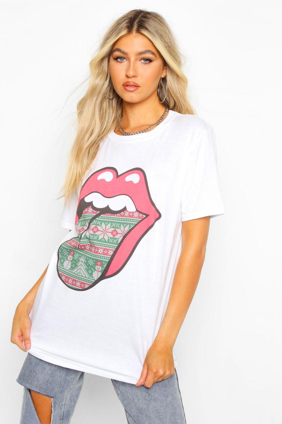Tall - Rolling Stones T-shirt med juligt tryck image number 1