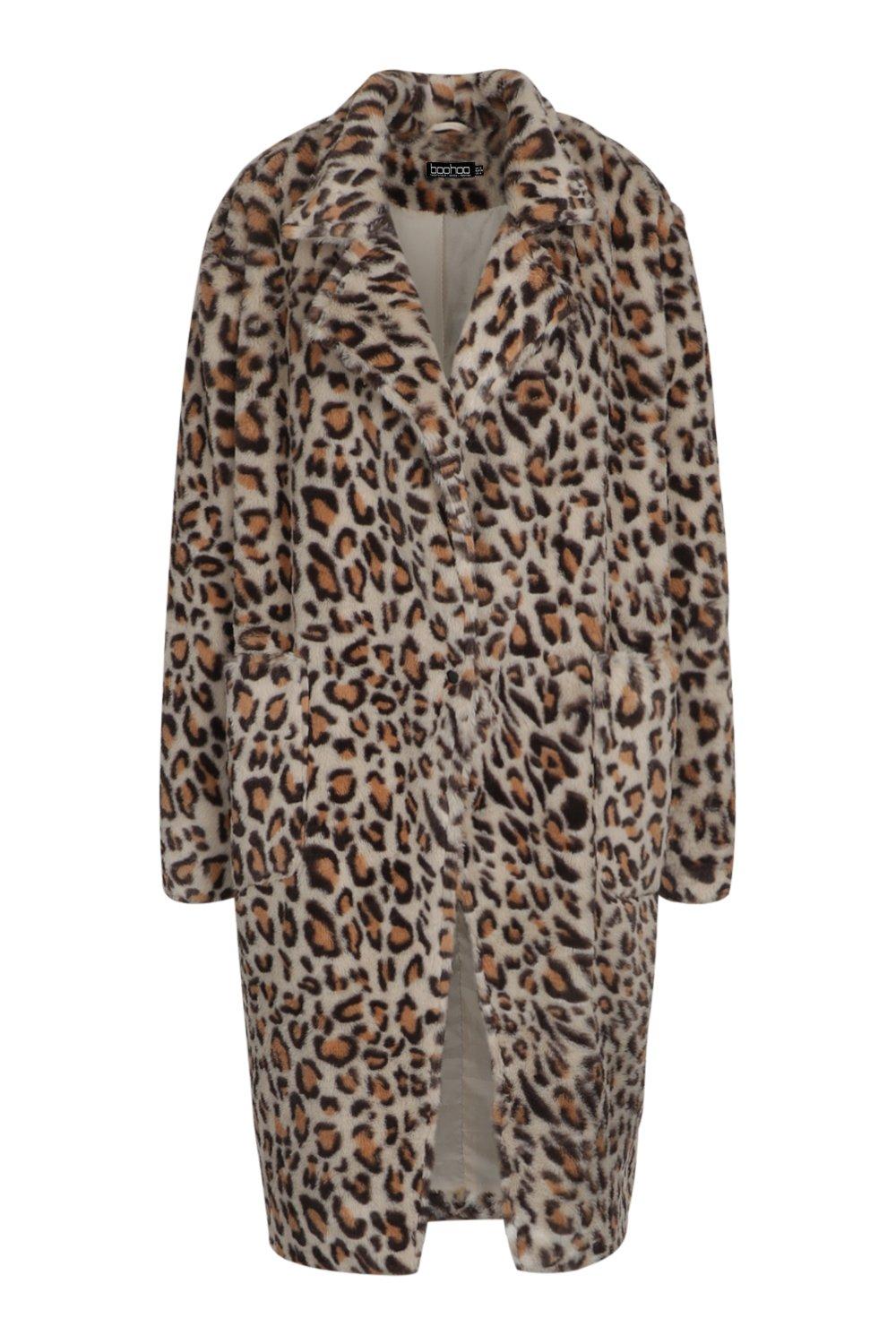 Boohoo leopard sale coat