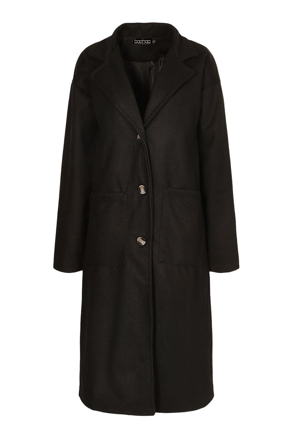 womens tall black wool coat