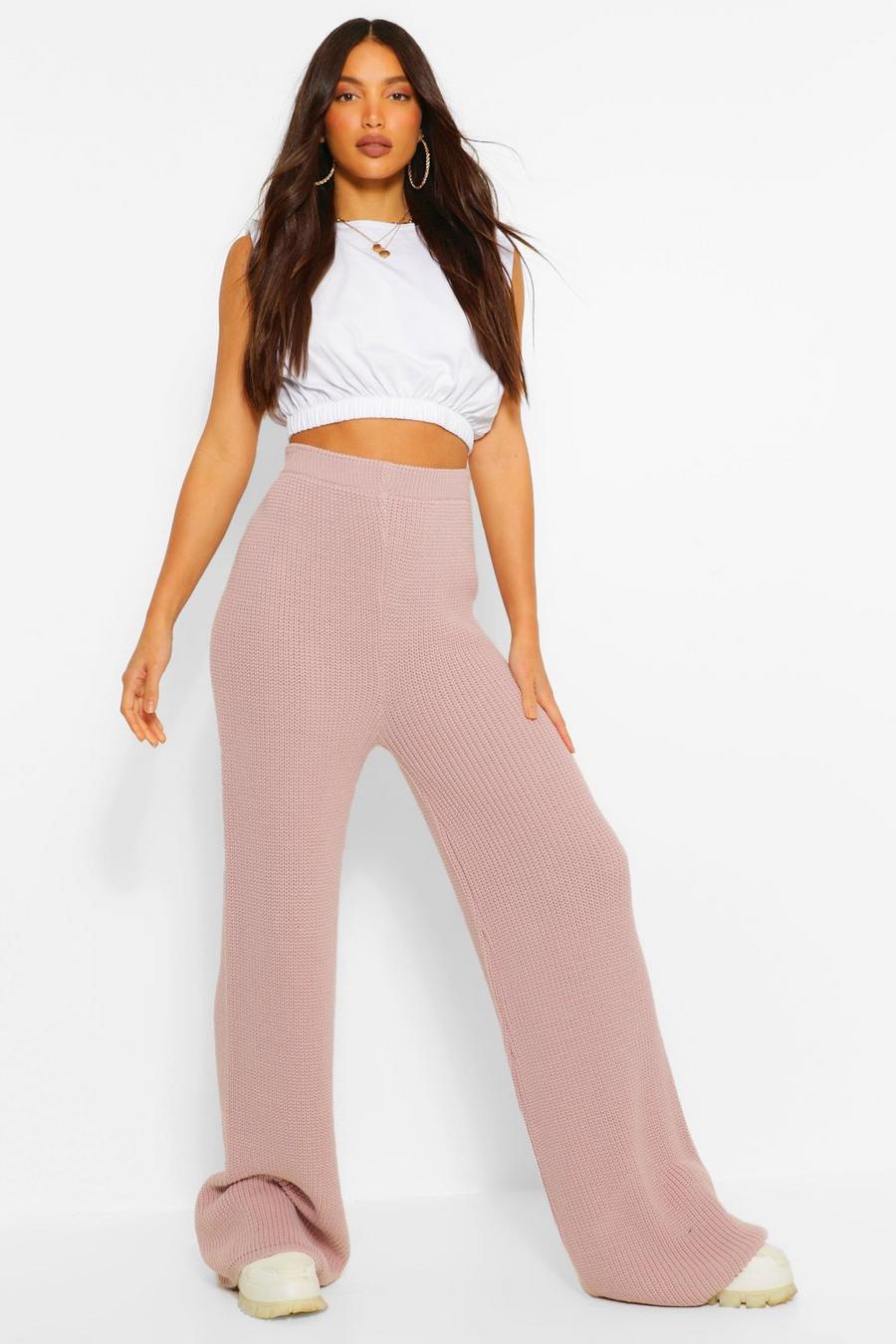 Blush Tall Knitted High Waist Pants image number 1